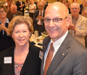 Linda Baldwin pictured here with Club President Tim Stadelman