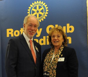 Club President Ellsworth Brown pictured here with District Governor Mary Van Hout