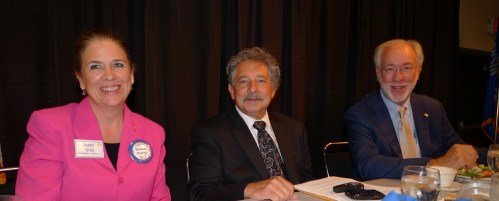 From left: Rotarian Janet Gray, Mayor Paul Soglin and Club President Ellsworth Brown